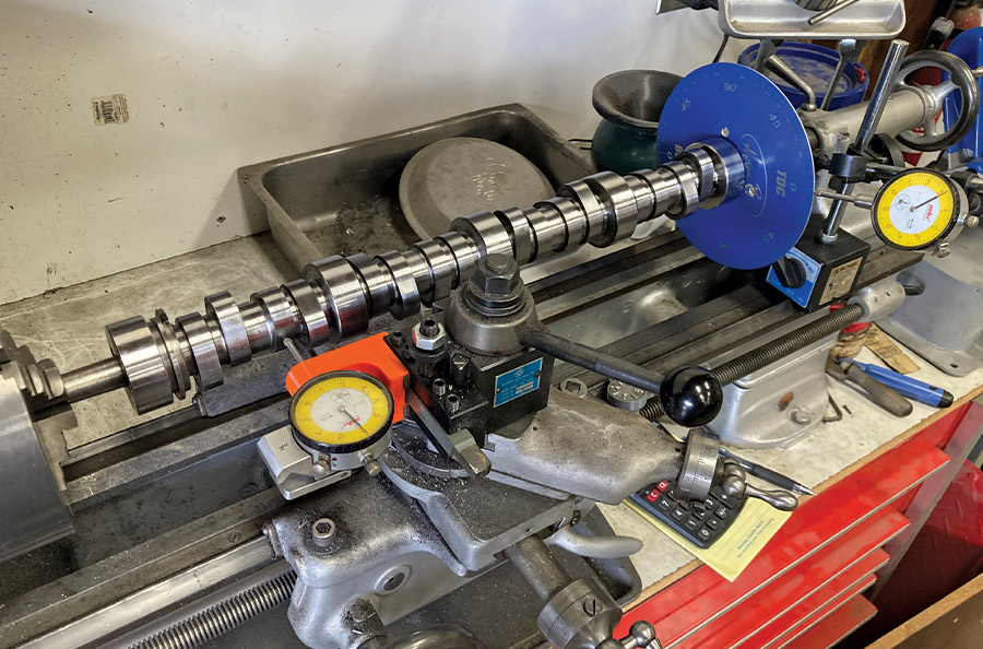 degree wheel being used to determine the camshaft's duration