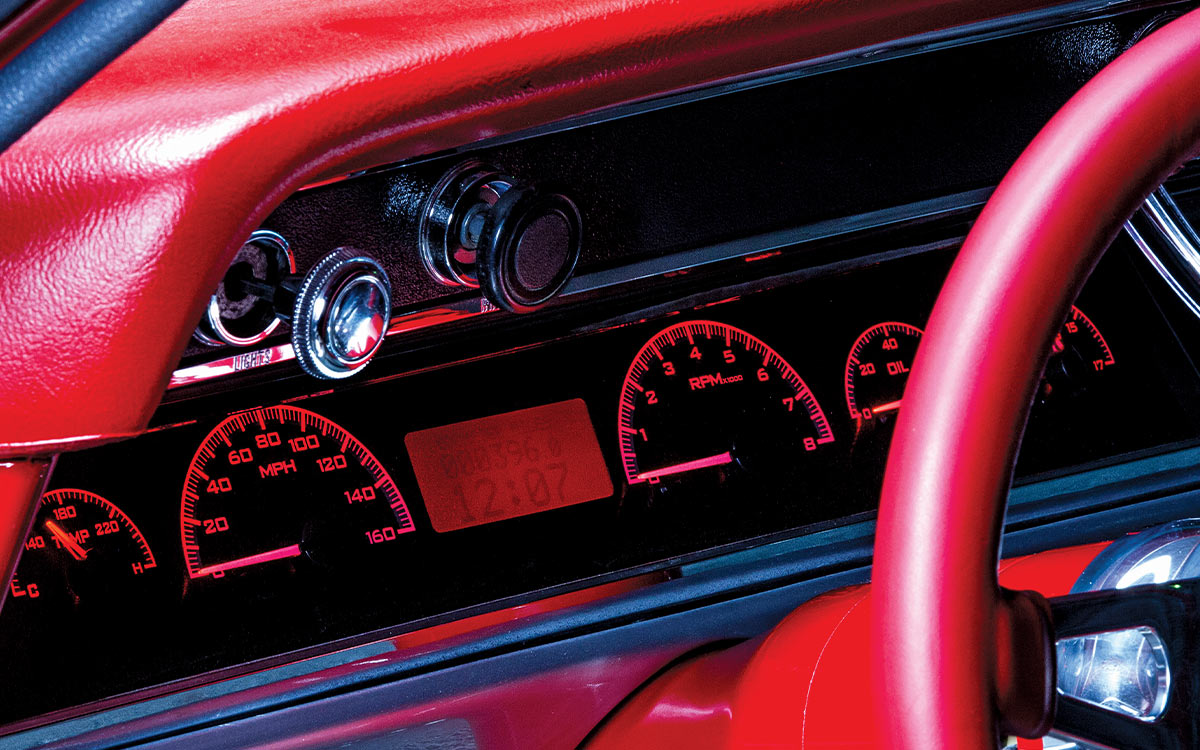 zoomed view of the ’67 Malibu driver side instrumentation