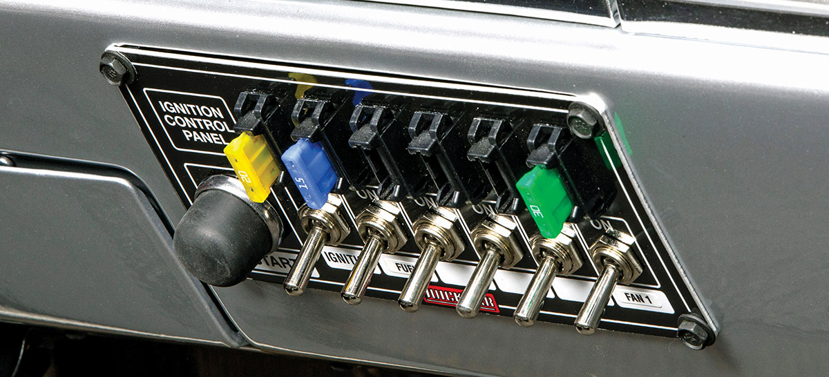 zoomed view of the ignition control panel