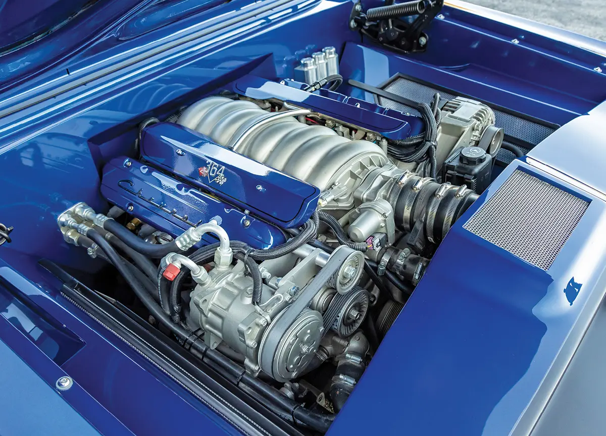 engine view of '64 Chevy Nova