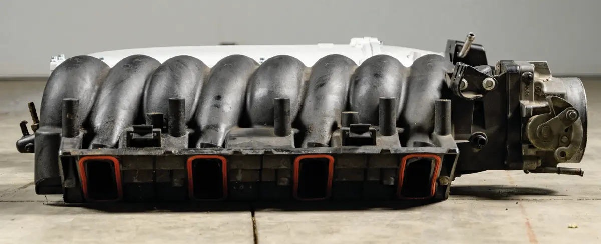 profile view of both the stock and the new intake manifold to show height comparison