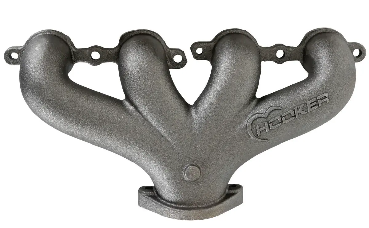 a Hooker Headers cast-iron exhaust manifold