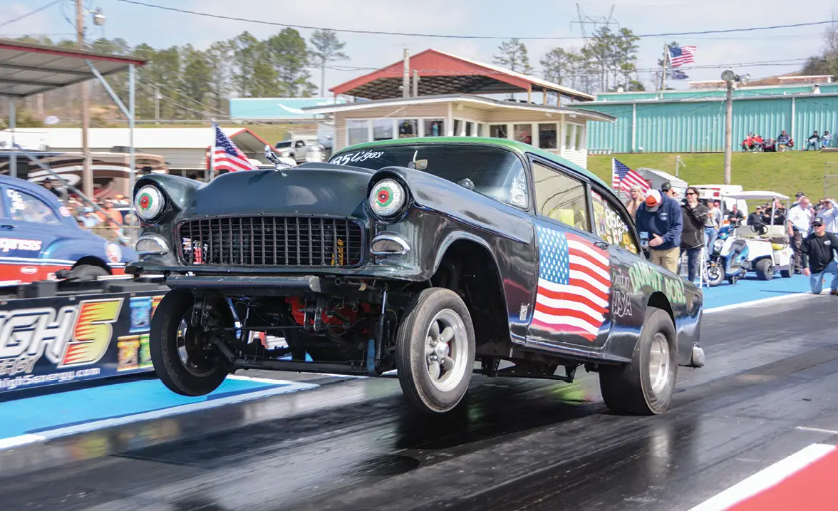 black gasser with an American flag