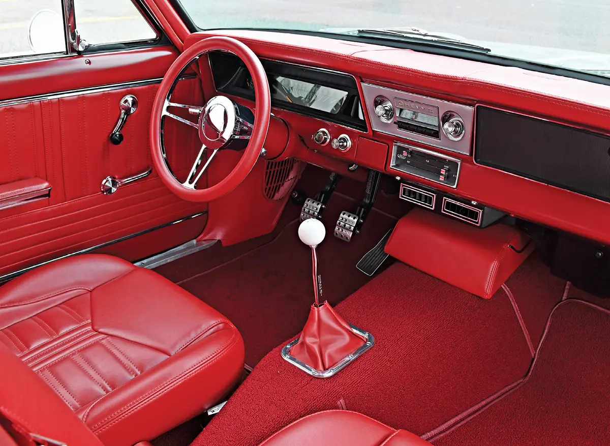 view of custom red interior