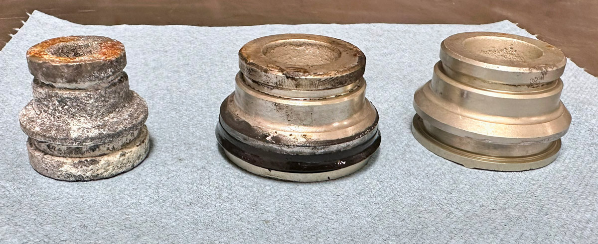 pistons with corrosive buildup