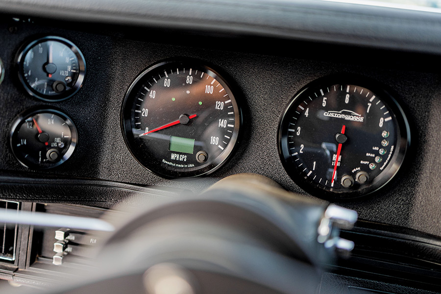 closeup of dashboard of '70 Camaro
