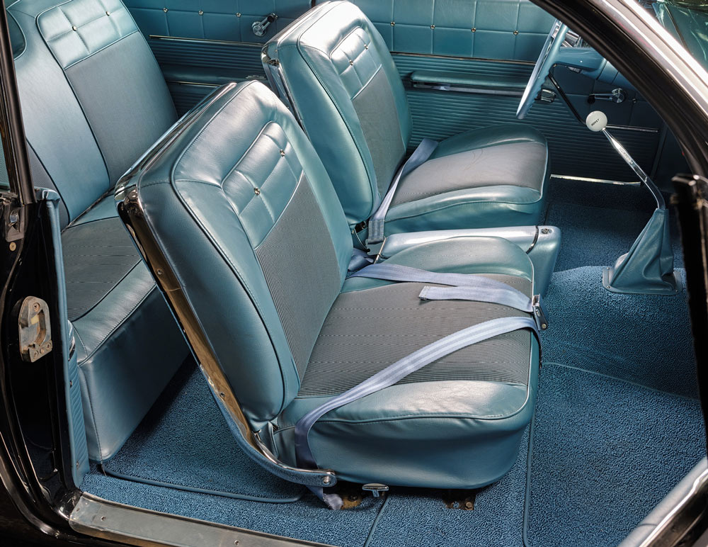 interior seating in a ’62 Chevy Bel Air