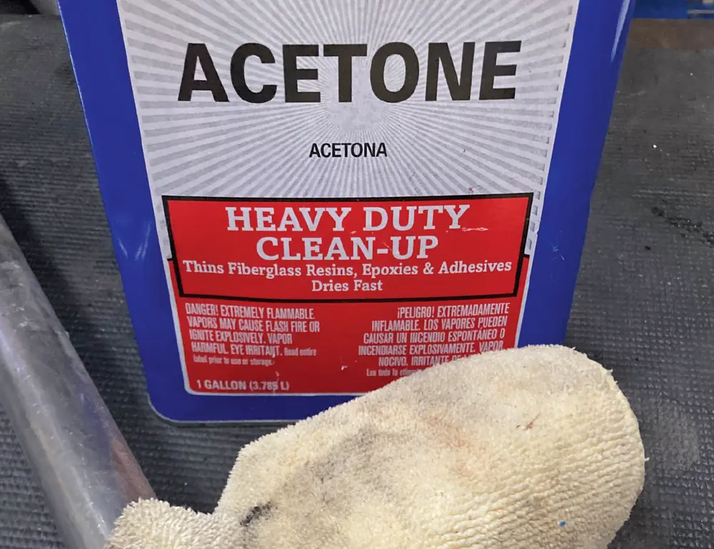 close up of a one gallon tin container of Heavy Duty Clean-Up acetone