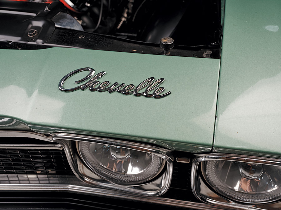 closeup of Chevelle logo