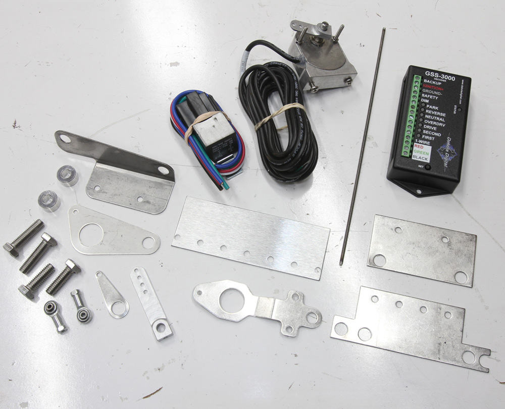 Wiring harness, control module, and mounting brackets prepared for the 1957 Chevy's dashboard installation