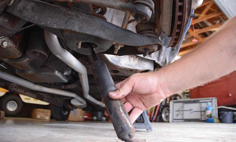 The 10-year-old parts store shocks were the first thing to hit the trash can