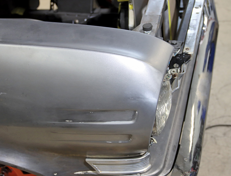 finished welds ground smooth and metal finished to perfection