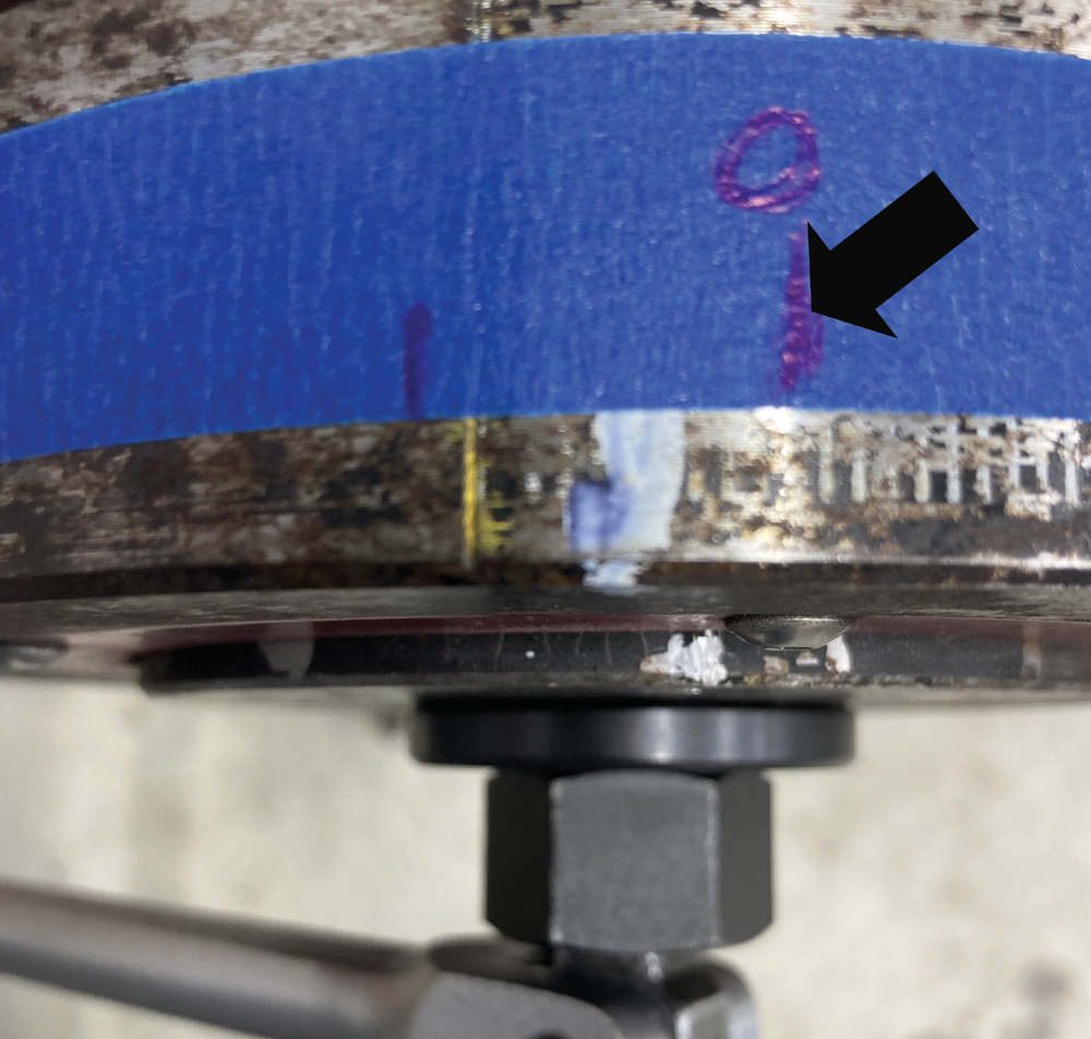 Timing mark alignment on the Chevy small block harmonic balancer