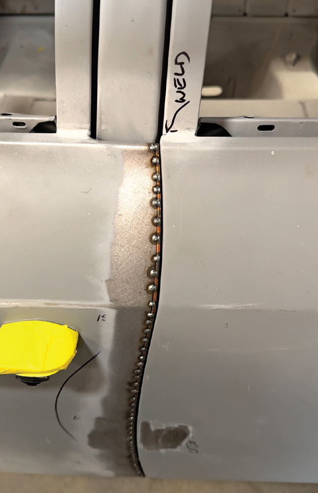 fully welded and smoothed door seam for perfect alignment