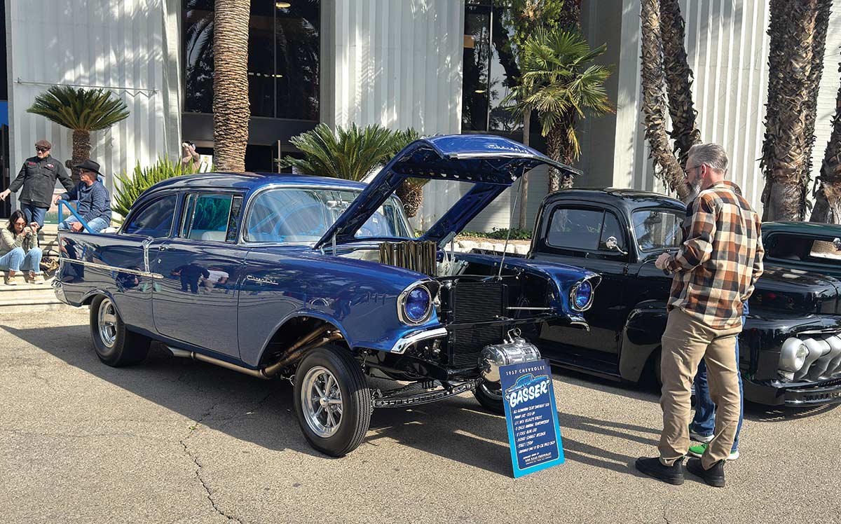 1957 Chevy Gasser straight axle tunnel-ram intake