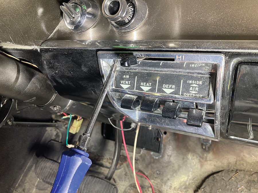 Removing factory heater controls for Vintage Air AC conversion