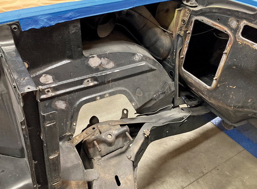 Firewall modification for Vintage Air AC system installation