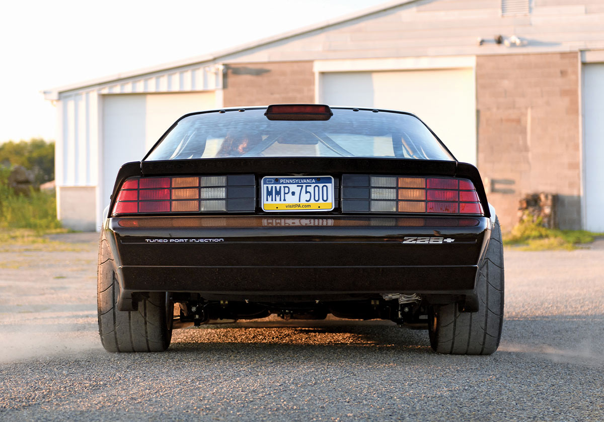 1986 Camaro IROC-Z custom-fabricated valve covers with 355ci IROC-Z engraving