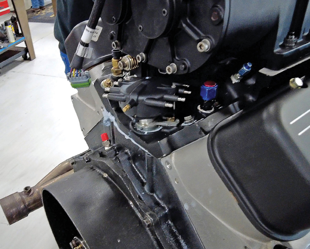 Supercharged big block Chevy MSD ignition system fuel lines high-performance tuning setup