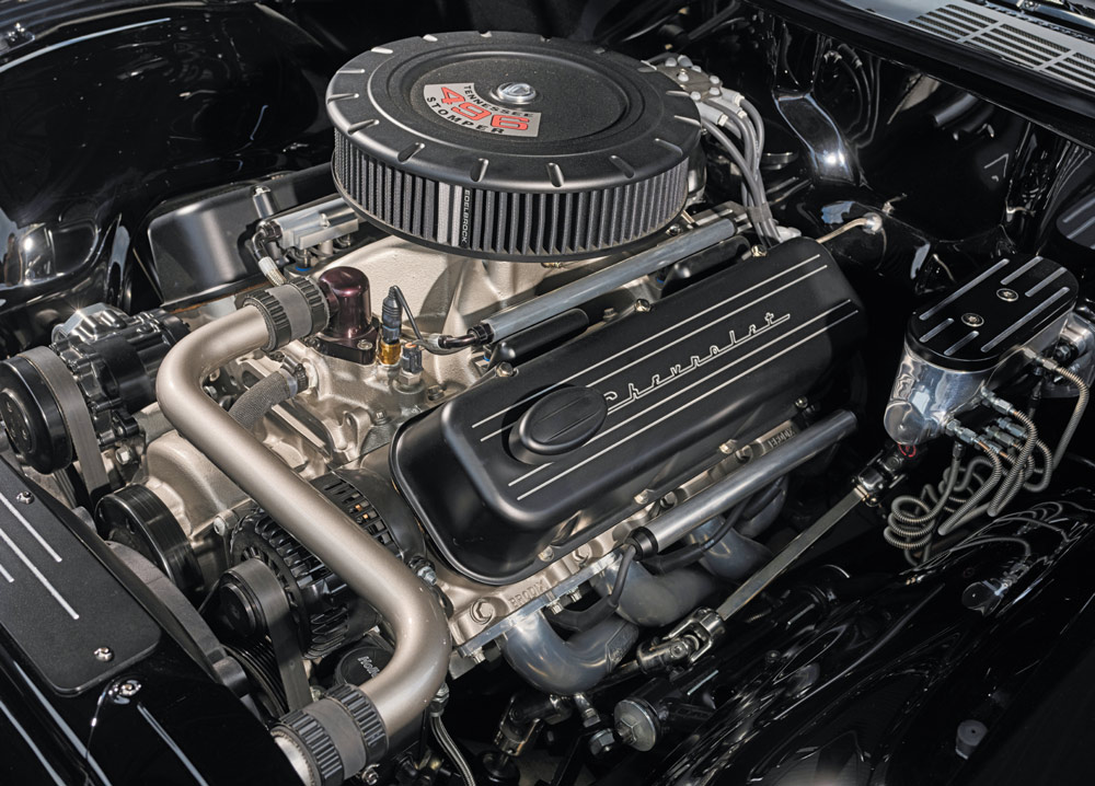 1971 Chevrolet Chevelle SS engine bay with a Tennessee Stomper 496 big block V8