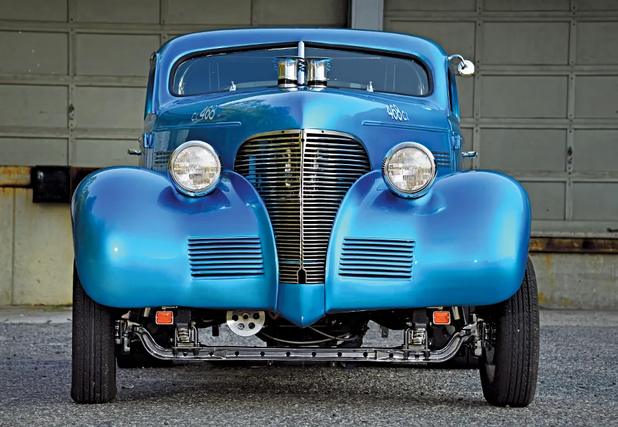 1939 Chevy Gasser coupe with altered wheelbase and tube chassis