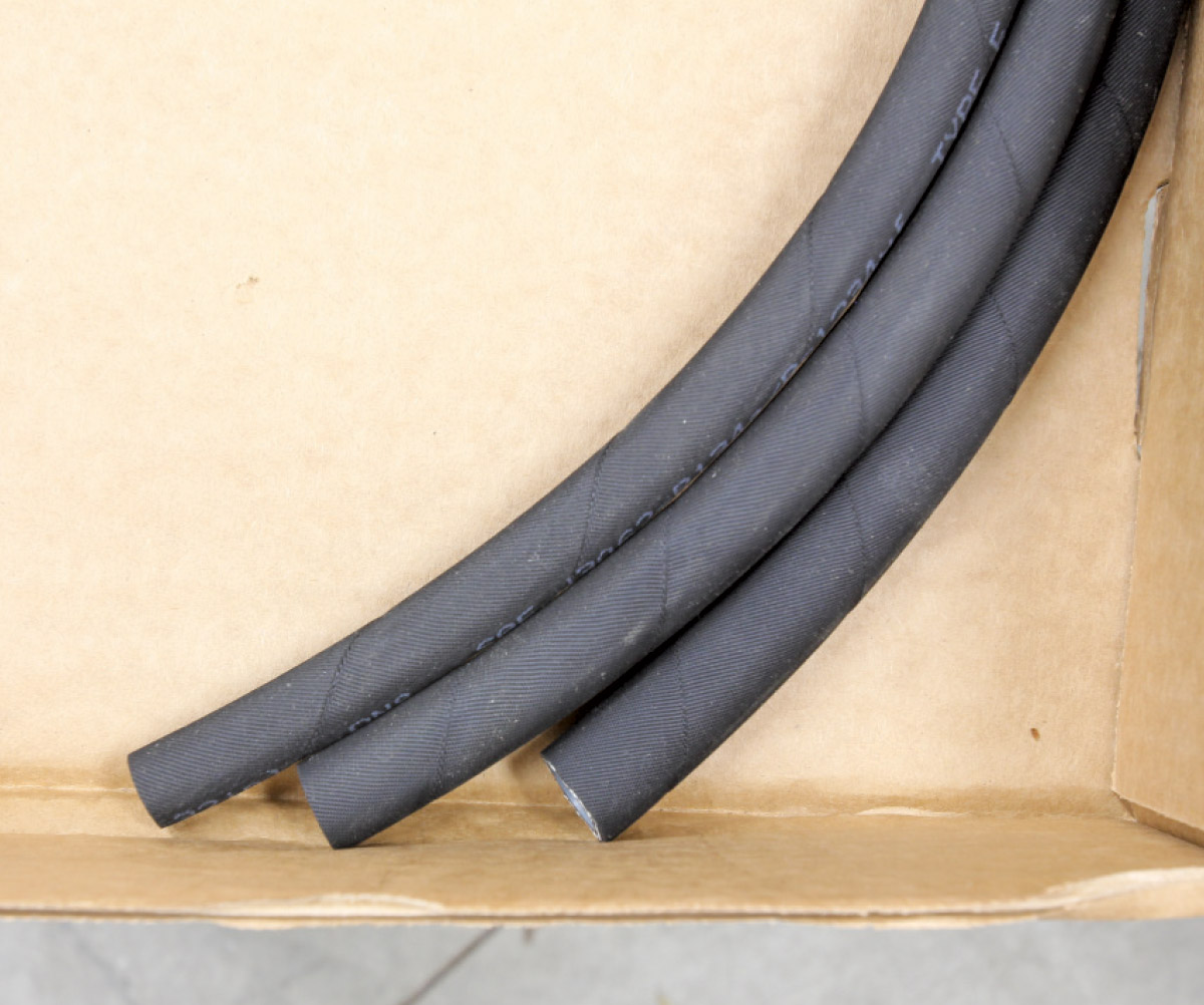 Rubber AC hoses ready for installation
