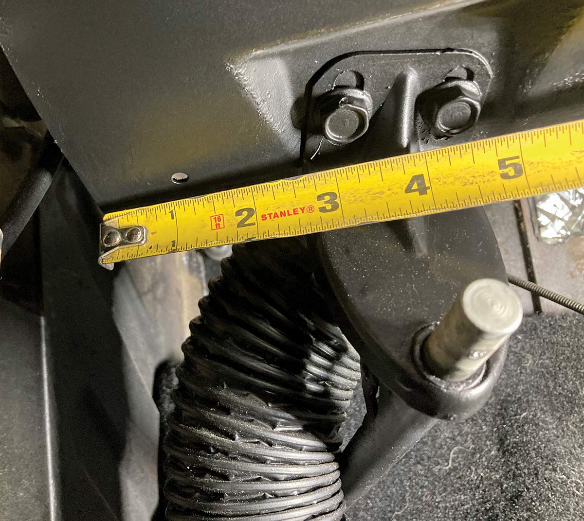 Measuring firewall clearance for AC component installation