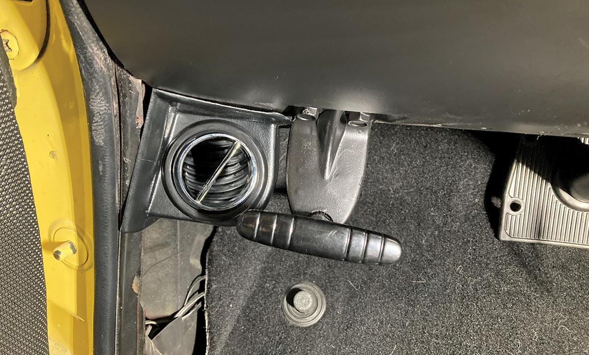 New under-dash AC vent installed near the driver’s side