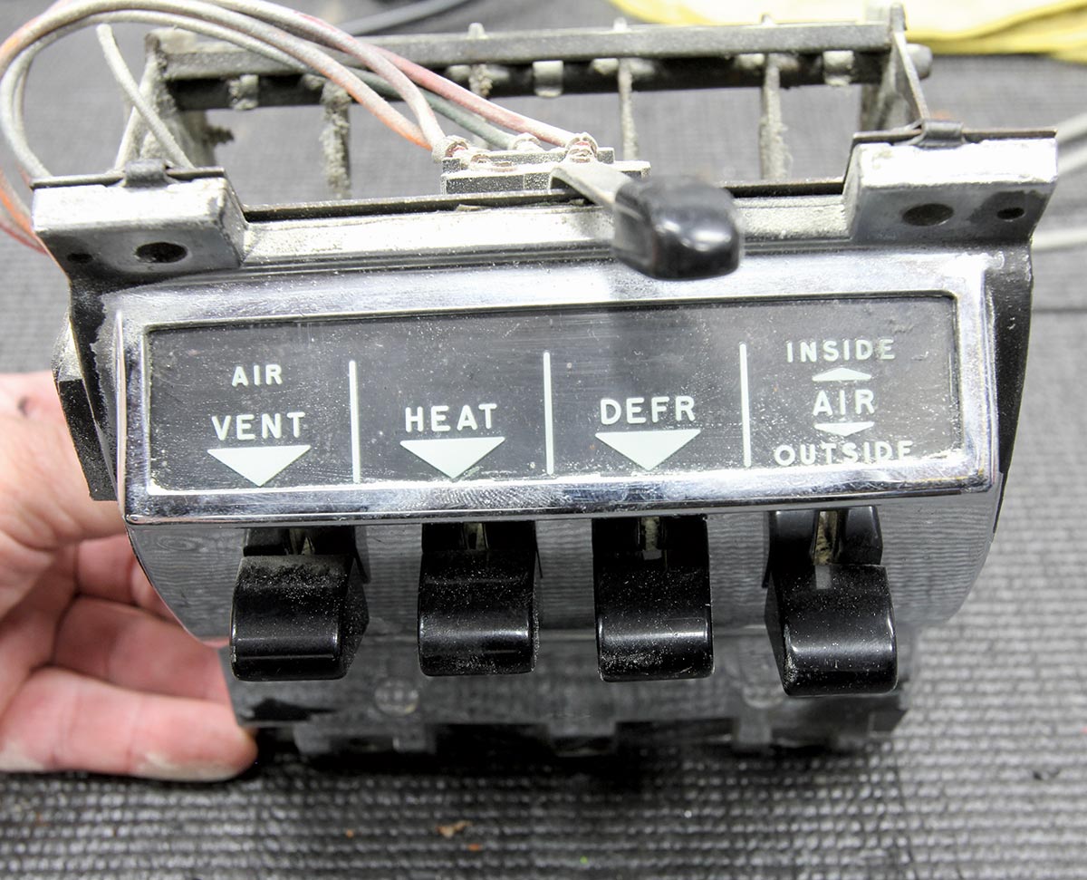 Old factory AC control panel removed for modification