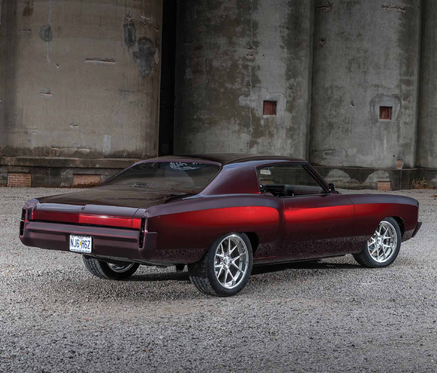 1972 Monte Carlo rear three-quarter view smoothed taillights modern stance