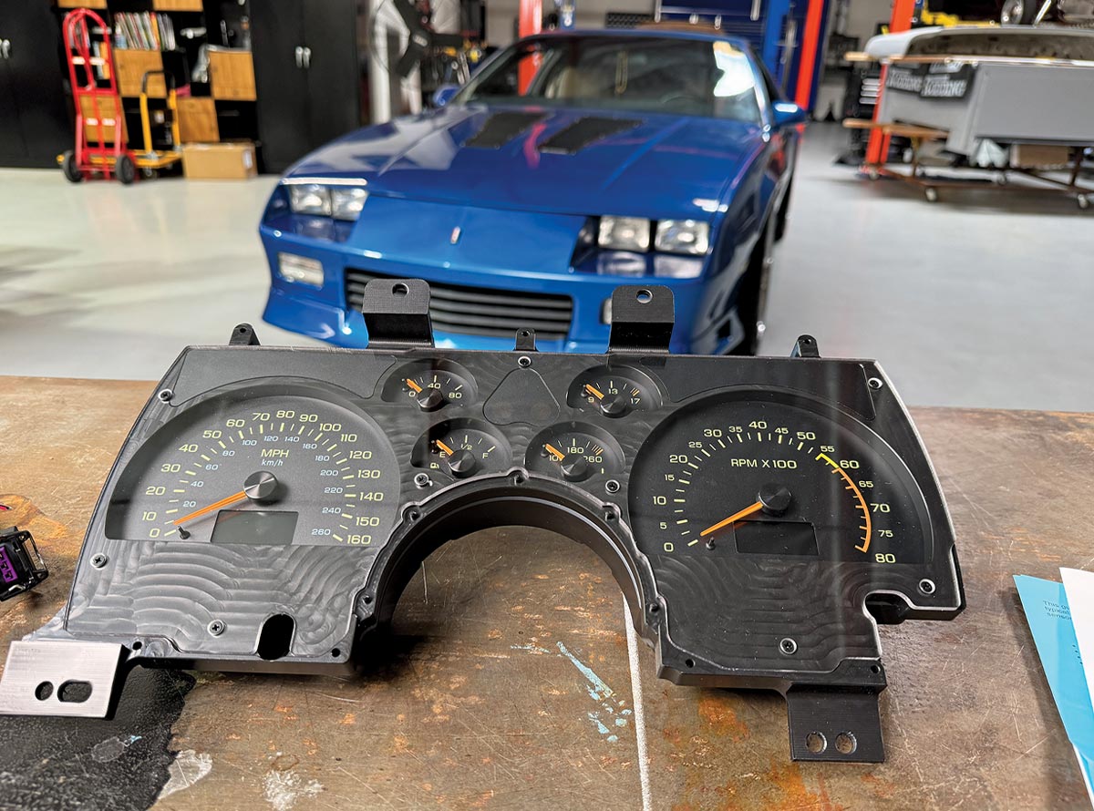 third gen camaro digital gauge cluster close-up