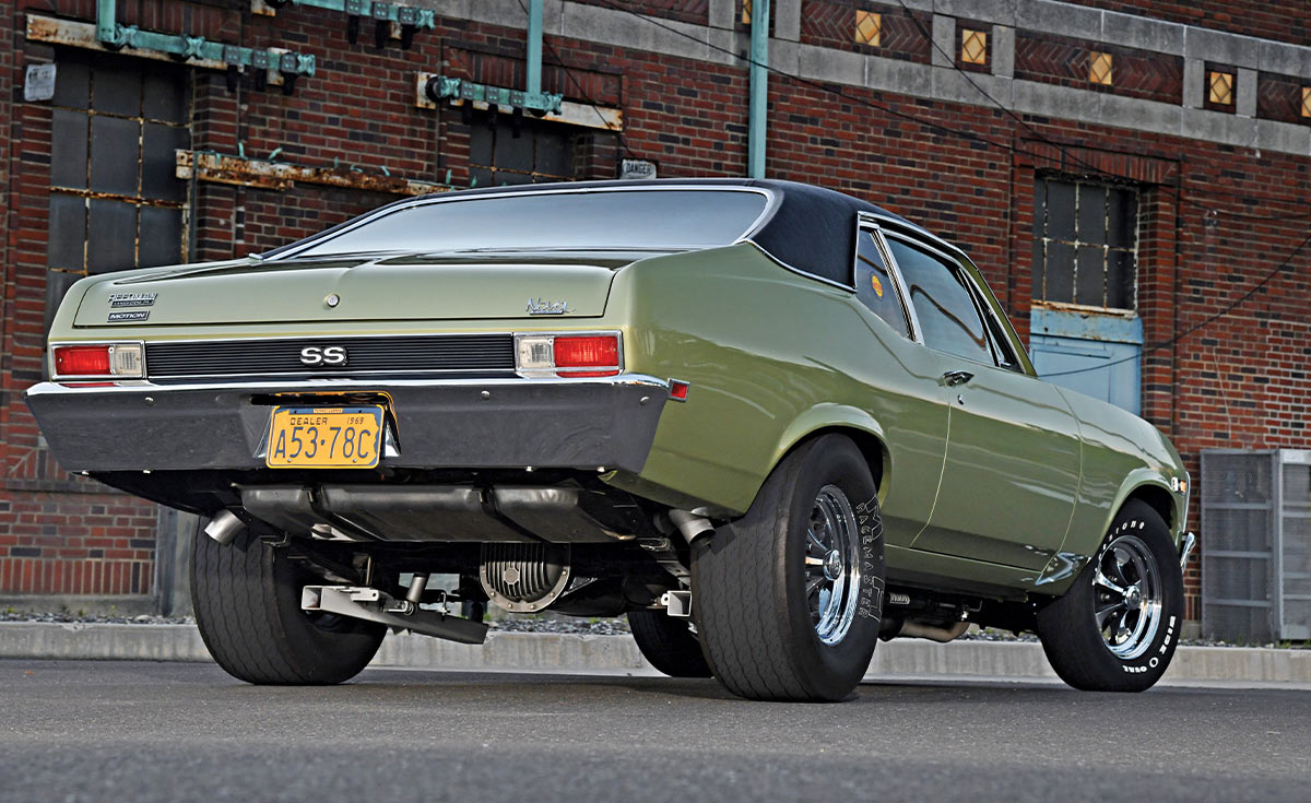 1969 Nova SS rear view Motion Performance drag suspension