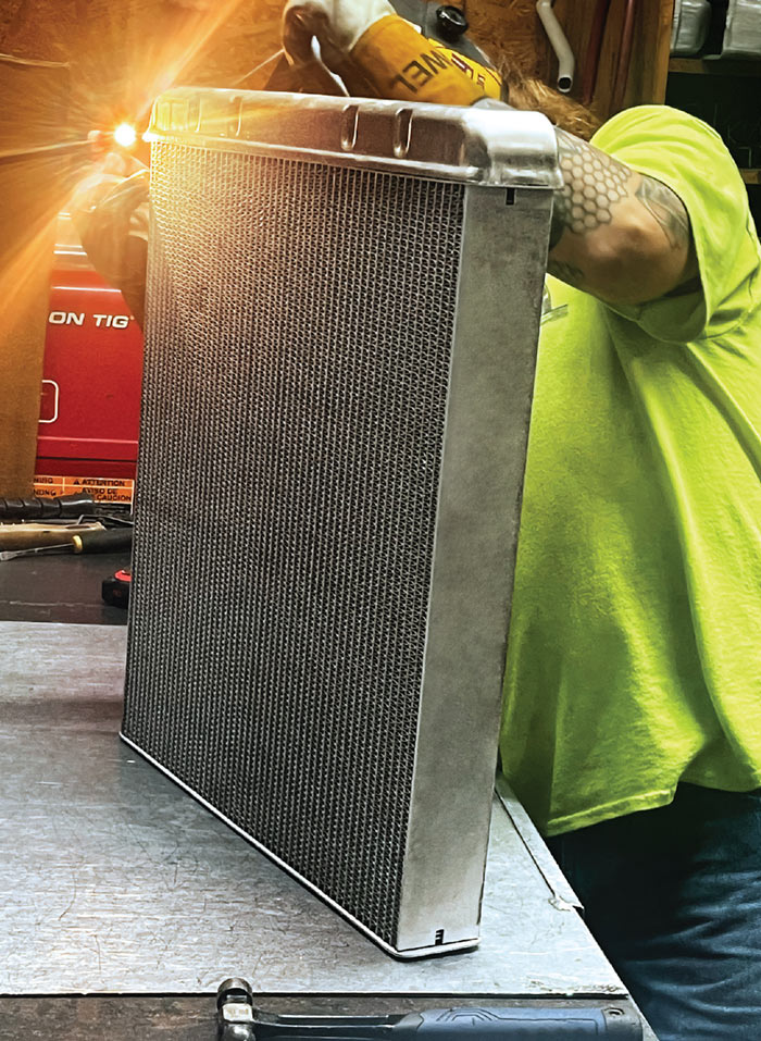 classic black-painted brass and copper radiator by U.S. Radiator