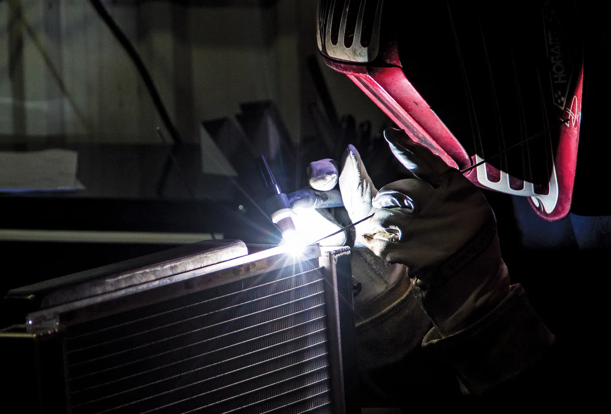 TIG welding an aluminum radiator for precision cooling system fabrication