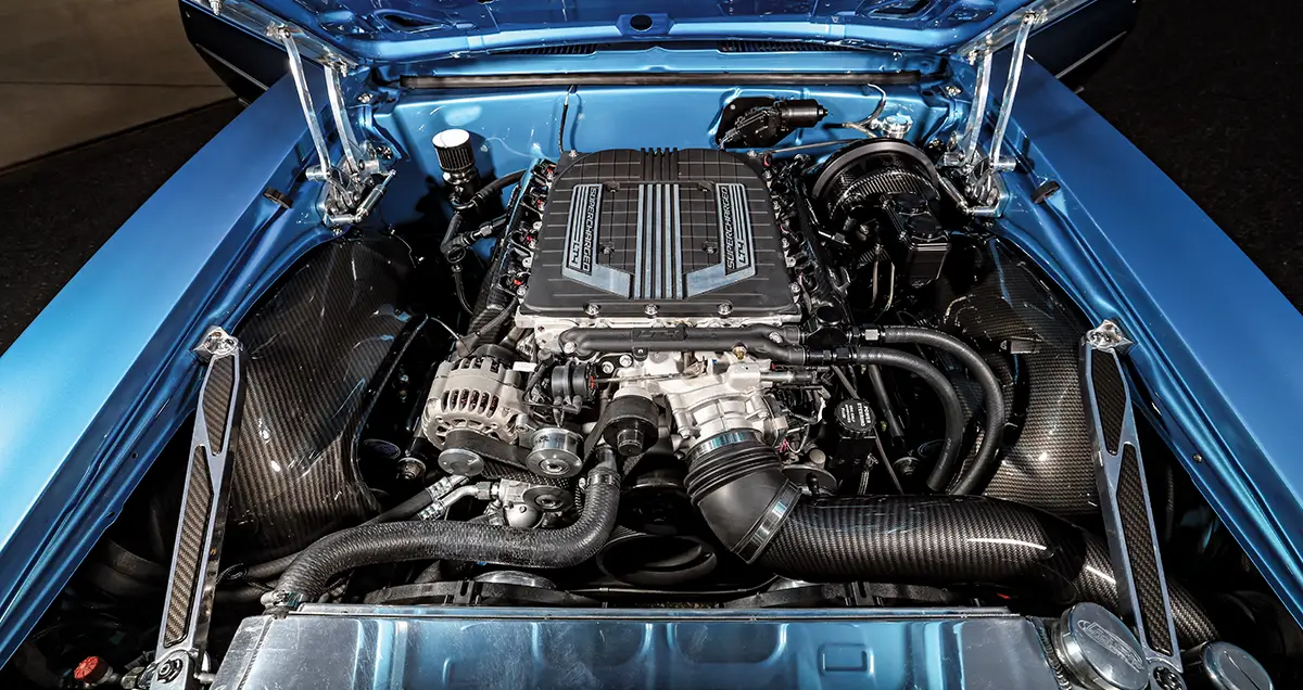 1968 Camaro engine bay LT4 supercharged carbon fiber
