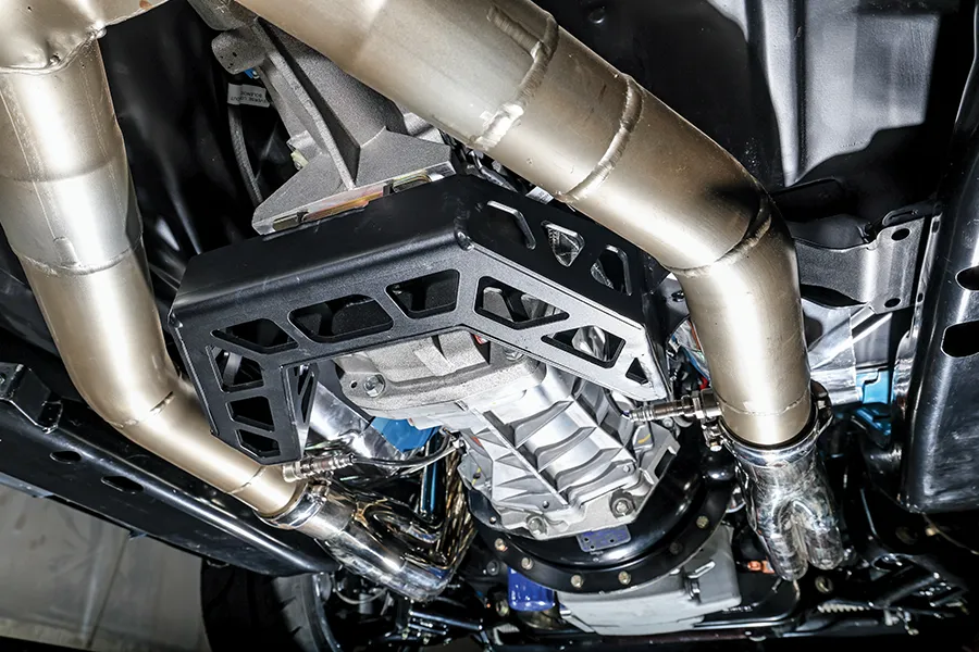 1968 Camaro custom exhaust and transmission crossmember