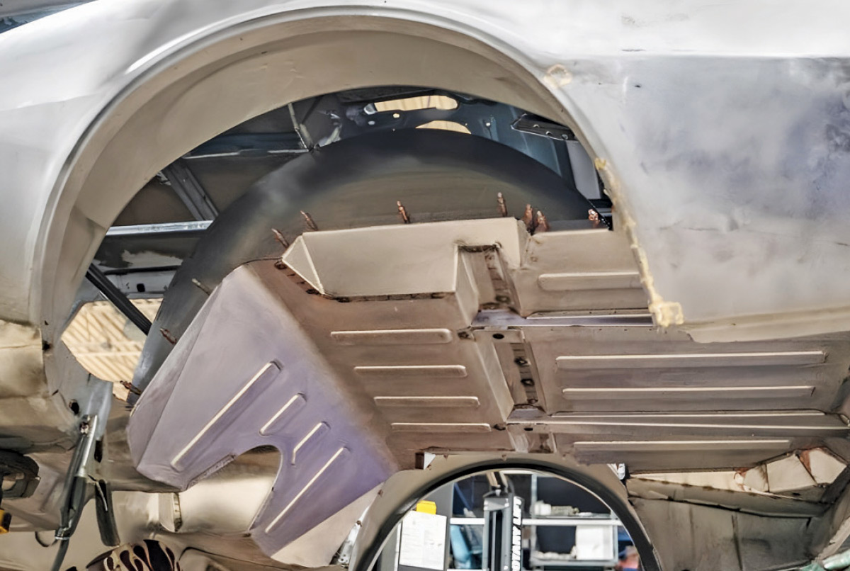 1968 Camaro full mini-tub system and floor pan fitted and braced under body rails