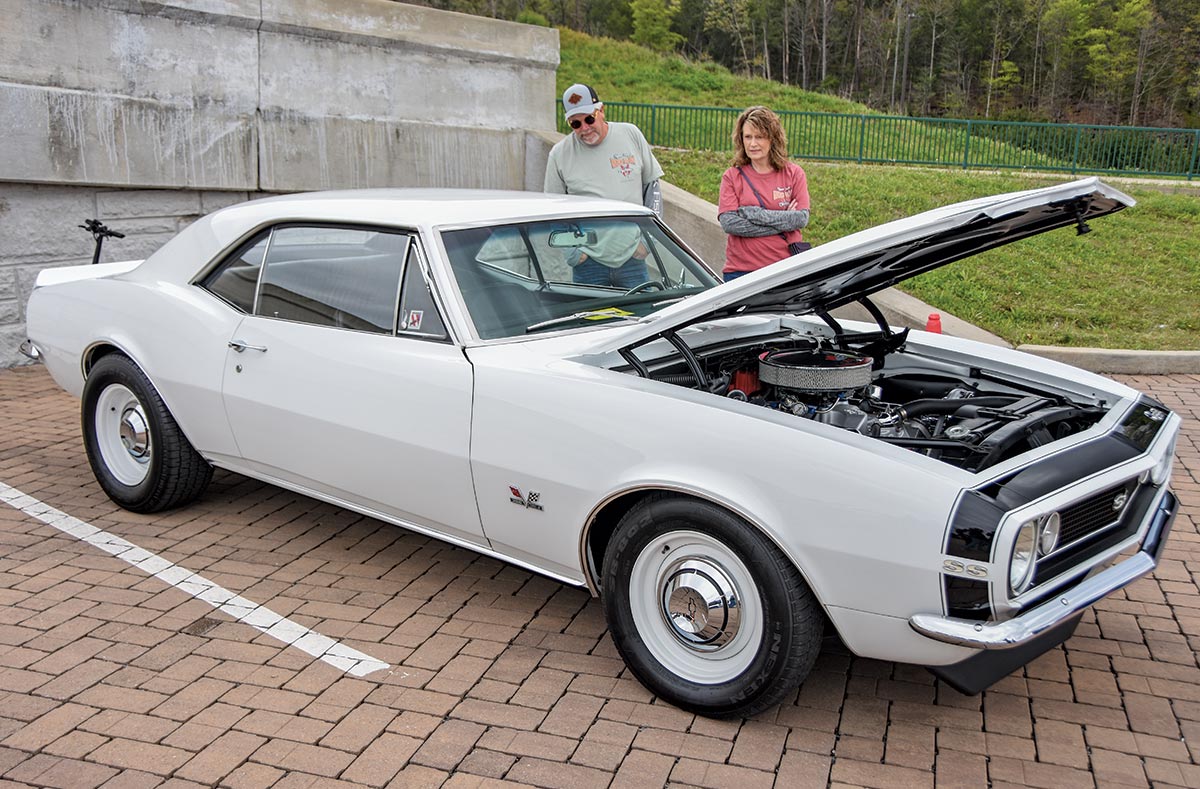 1967 Camaro SS white steelies resto mod car show