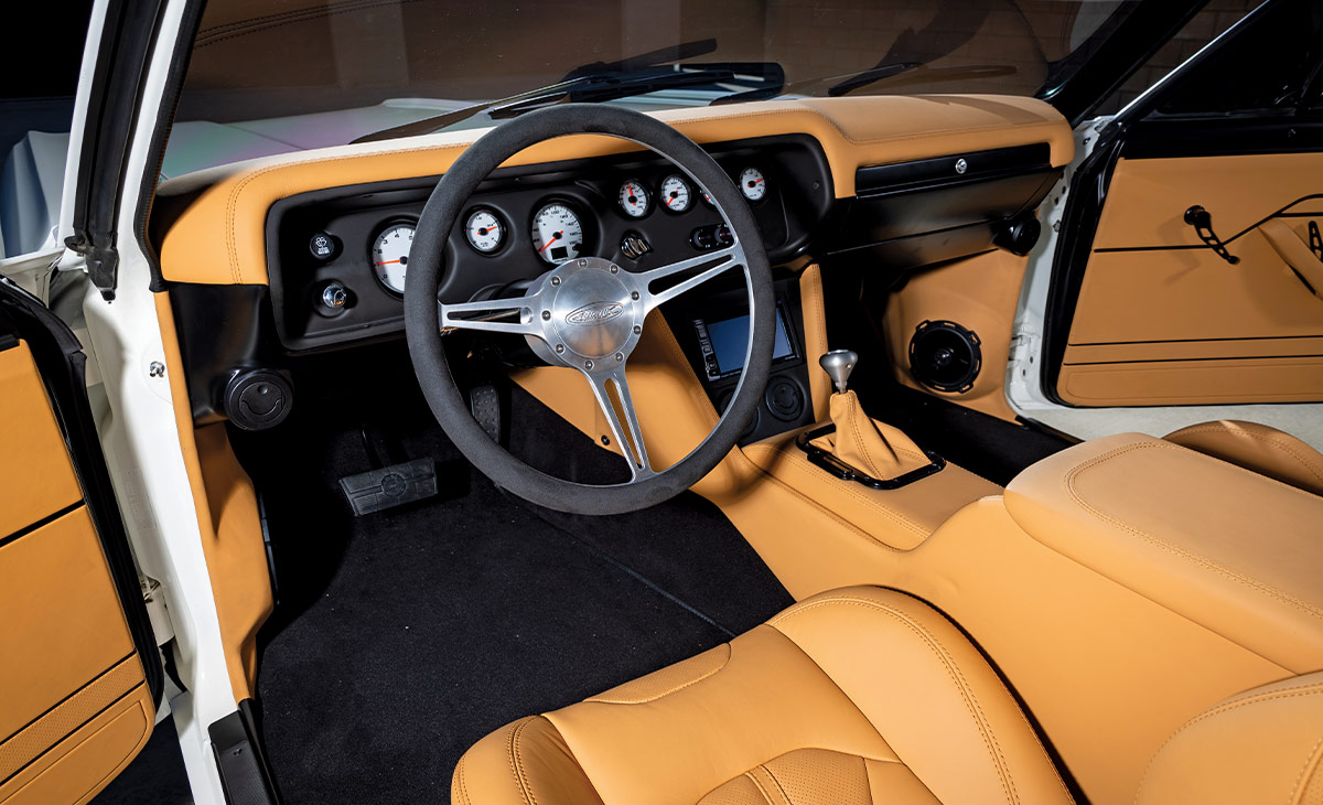 1964 chevelle custom tan leather interior suede wheel billet trim