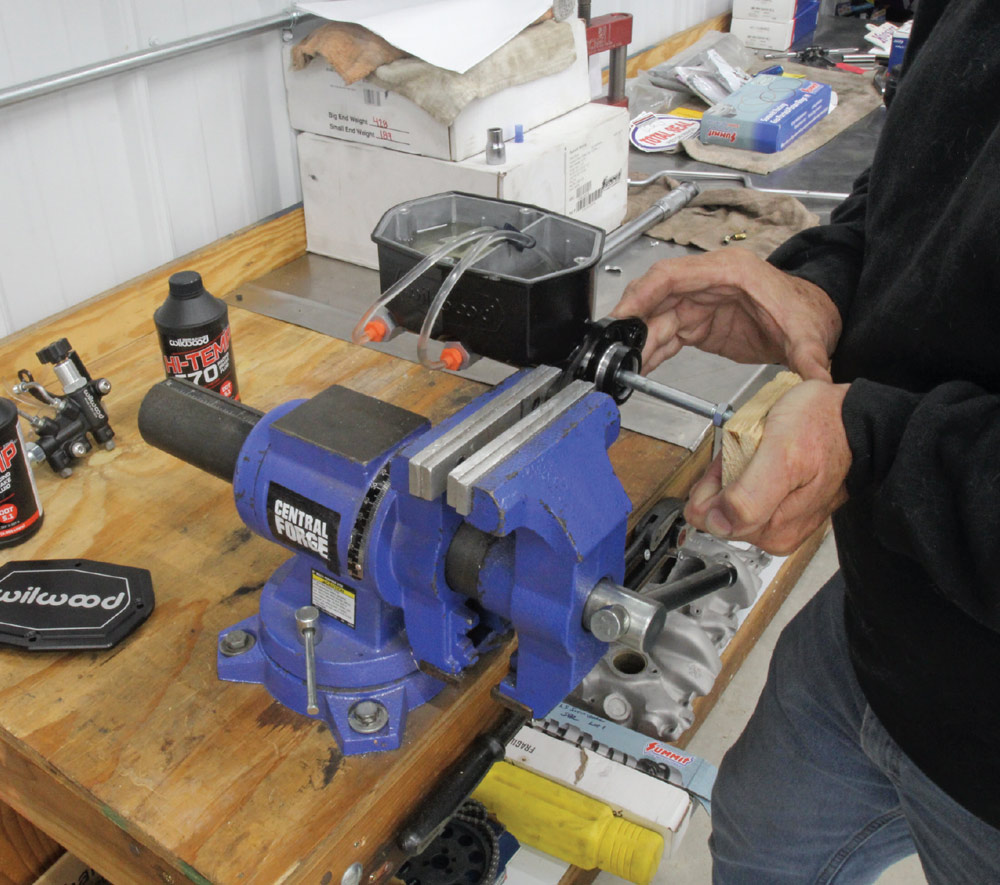 master cylinder is bled using Wilwood’s simple bench bleeding kit