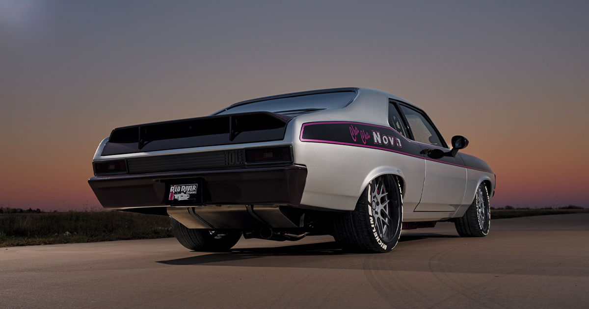 low angle rear view of a limited-edition 1969 Nova