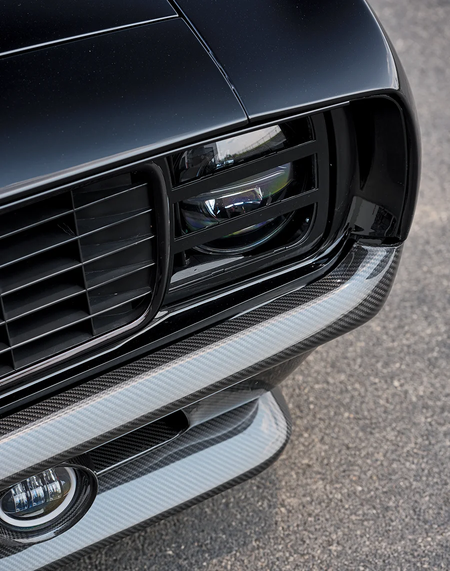 1969 camaro carbon fiber splitter projector headlights flush bumper conversion