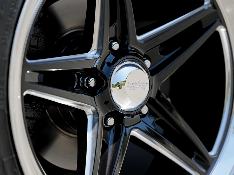 1969 Chevelle American Racing Torq Thrust wheels black spokes polished lip performance fitment