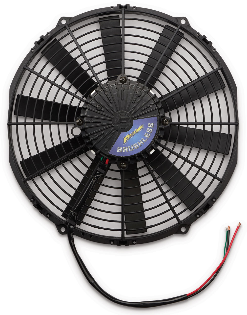 Proform brushless fan close-up blueblack label sealed motor housing