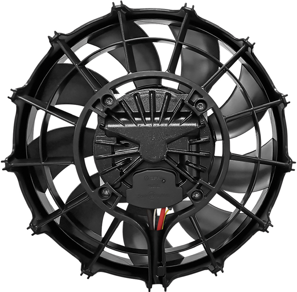 Spal 12-inch brushless fan sealed motor compact puller configuration