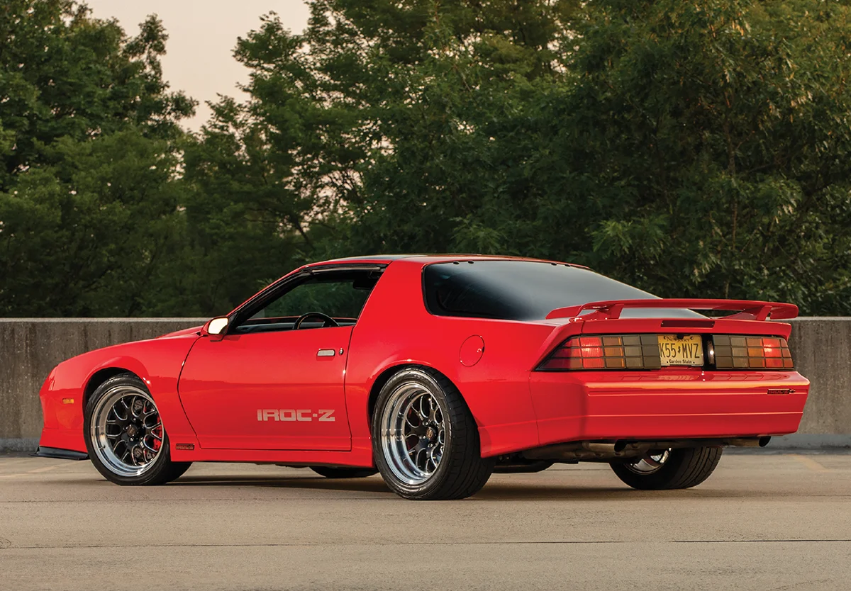 1988 IROC-Z Camaro aggressive rear stance LED tail lights ducktail spoiler
