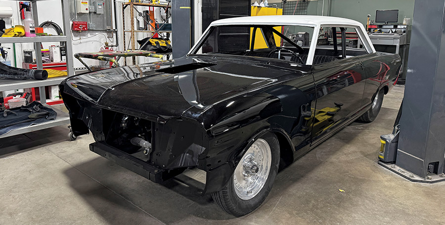 1963 Chevy Nova painted black body white roof on wheels