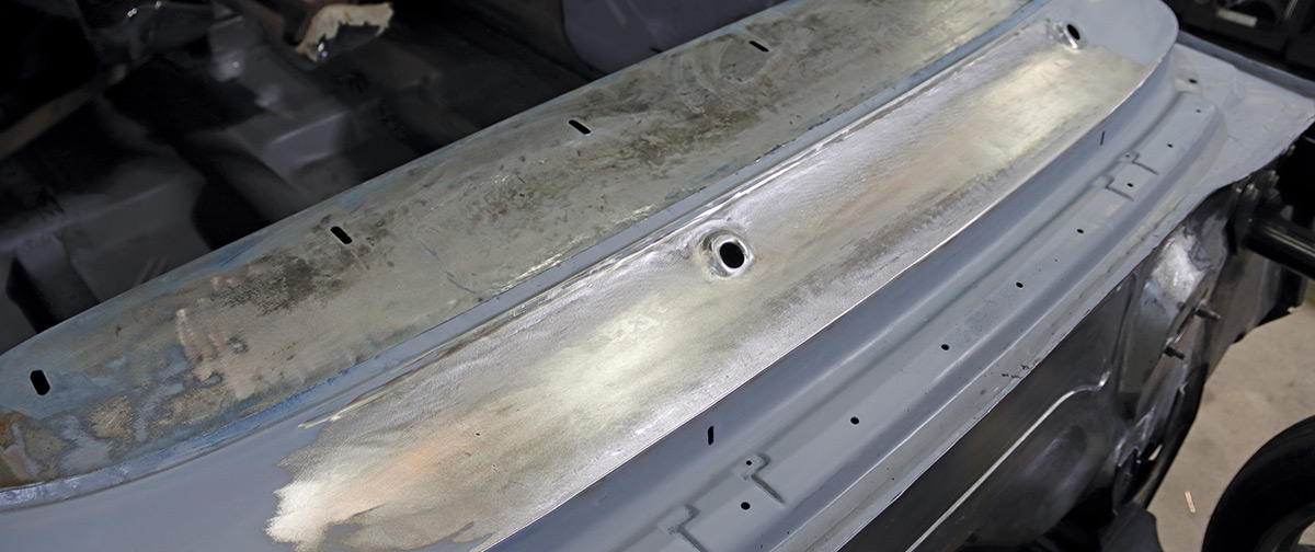 1967 Nova cowl completely smoothed and metal finished ready for primer and final blocking