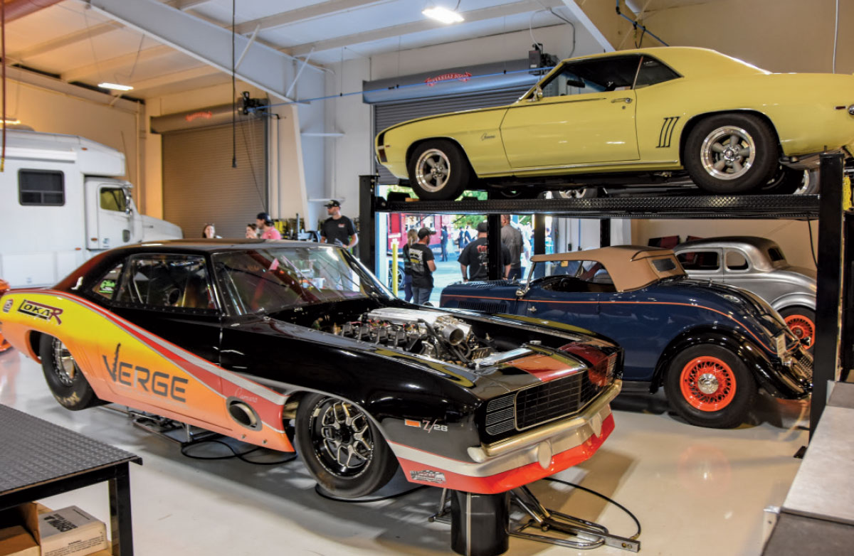 1969 Chevrolet Camaro Z28 pro mod drag car shop