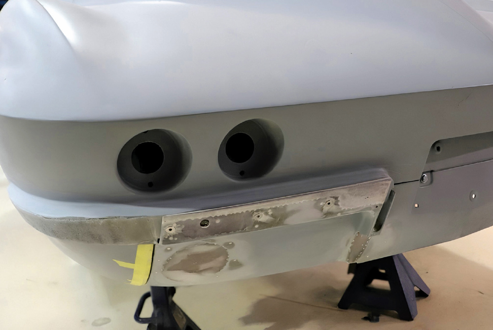 1965 Corvette taillight housing fabrication, dual round pod openings